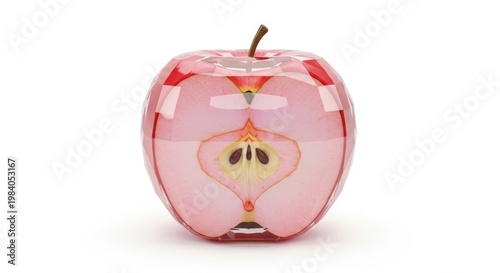 A cute pink heart-shaped balloon with a smiling face design