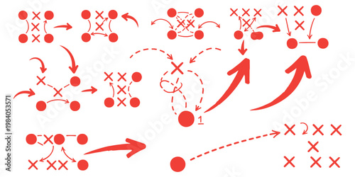 A technical diagram illustrating complex node interactions and network connectivity patterns.