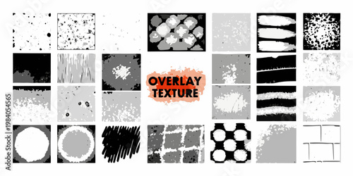 Collection of diverse abstract textures and grunge patterns in grayscale