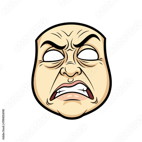 Cartoon illustration of a disgusted face with furrowed brows and wrinkled nose, expressing strong repulsion.