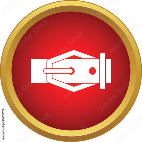 Belt buckle icon symbol representing fashion, fastening and clothing accessory
