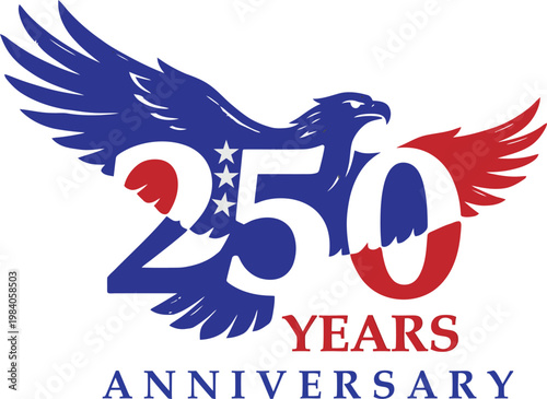 Eagle emblem celebrating a significant 250 years anniversary milestone