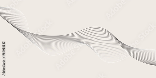 Abstract vector background with black wavy lines. vector