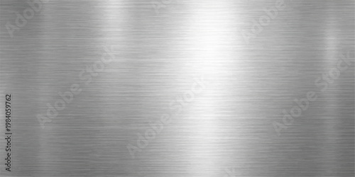 Polished silver brushed metal texture background with a shiny industrial stainless steel plate surface and grey metallic titanium aluminum material pattern