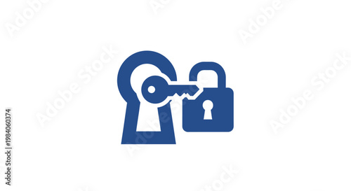 Key Unlocking Padlock Security Symbol.