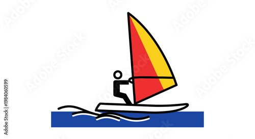 Person sailing on a board.