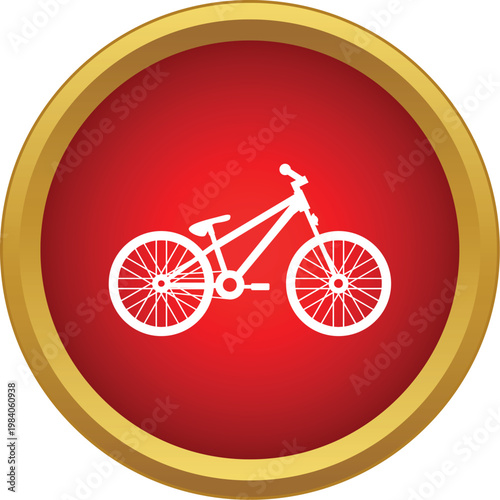 Bicycle icon representing a two wheeled vehicle for sports, commuting, and recreation