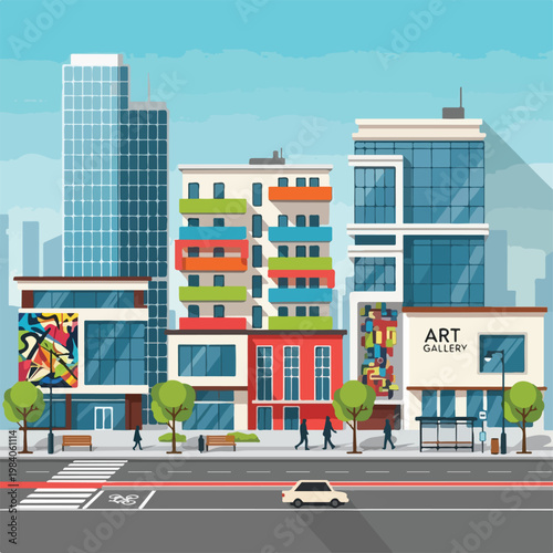 Modern Art Gallery Building Exterior.