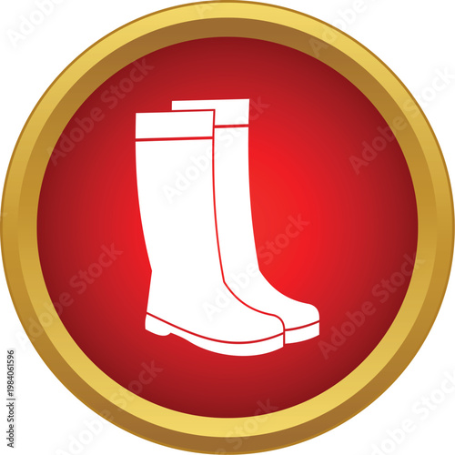 Rain boots icon representing waterproof rubber protective footwear