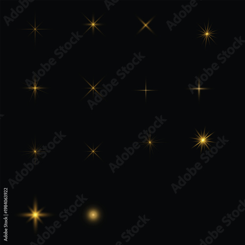 Photos Bright Gold Starburst Light Effects Collection