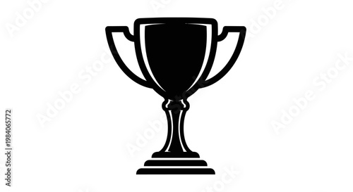Black silhouette of a trophy cup representing victory and success