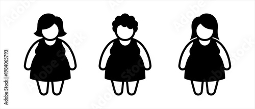 Body shape diversity icons for different people illustrations