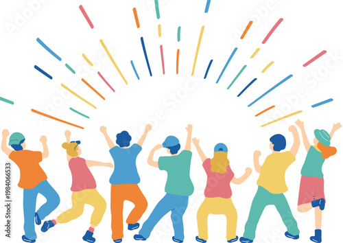 盛り上がる大勢の人達