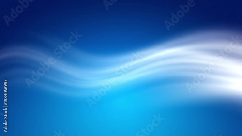 Abstract flowing wave of white light against a vibrant blue gradient background creating a sense of calm and motion