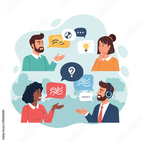 People communicating with each other.