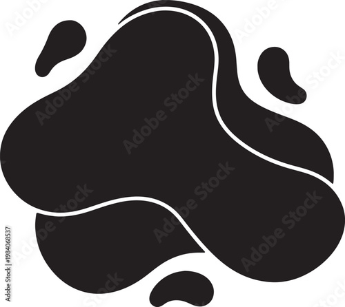 Stylized black crown icon isolated on transparent background.