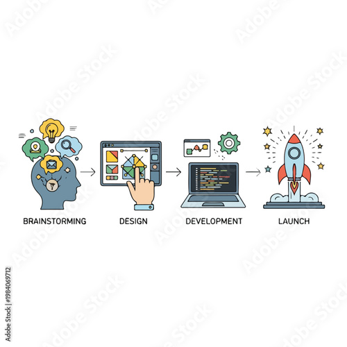 Rocket Ship Launching into Space 1.