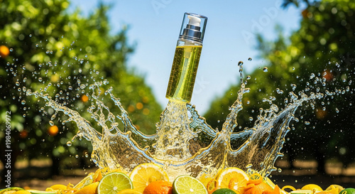 Advanced skin detoxification procedure using natural citrus extracts to absorb impurities and reduce inflammation in modern clinical skincare environment for better health