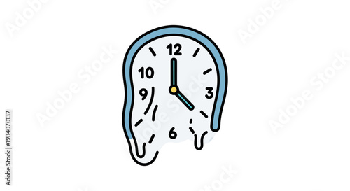 melting clock surreal time concept illustration depicting stress pressure or the abstract nature of deadlines.