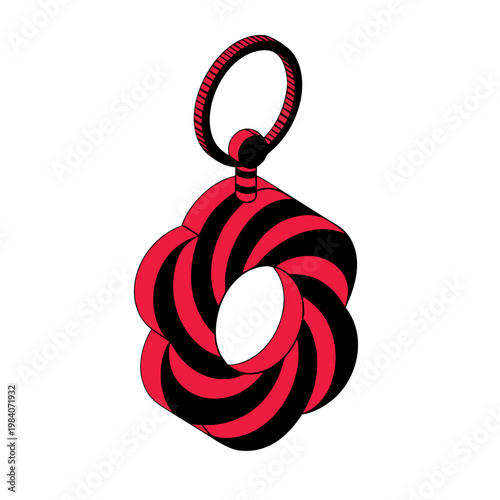 Recycled Rubber Key Chain 3D Vector for Graduate Milestones and Sustainable Commuting