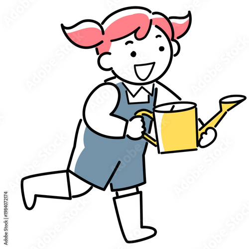 じょうろを持つ女の子