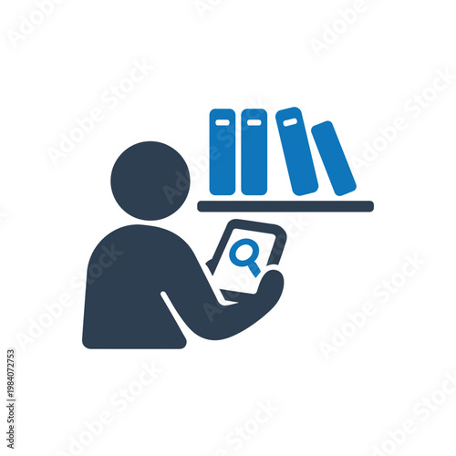 Mobile Library Research Icon