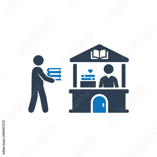 Book Borrowing Service Icon