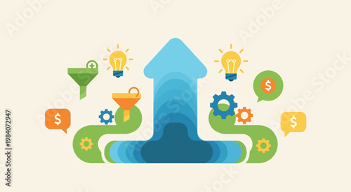 Business Growth Concept with Arrow.