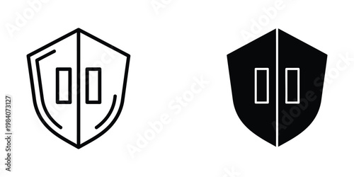 Contrast between classic and modern shield designs with eye symbols