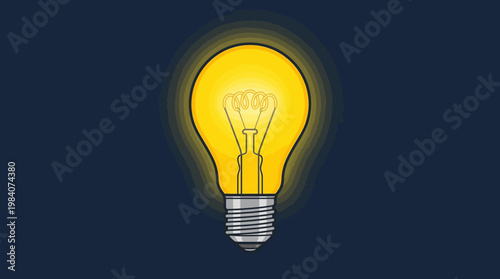 Light Bulb Glowing Bright Electricity.