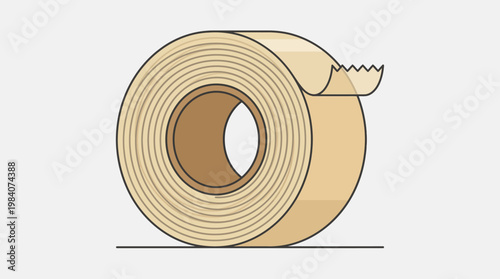 Brown masking tape on a roll.