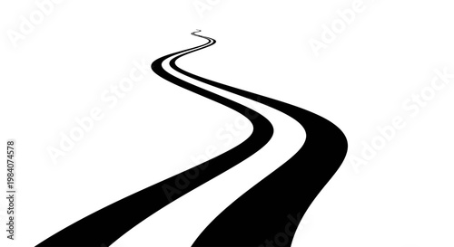 Black Road Curve Highway Lane.