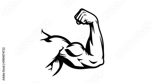 Muscular Arm Flexing Bicep Muscle.
