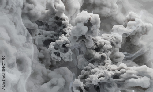 Abstract vapor wave composition with smooth flowing shapes, blending into atmospheric design for creative background and visual aesthetics.