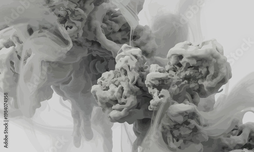 Abstract vapor wave composition with smooth flowing shapes, blending into atmospheric design for creative background and visual aesthetics.