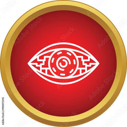 Cyber eye representing artificial intelligence, face recognition, and security