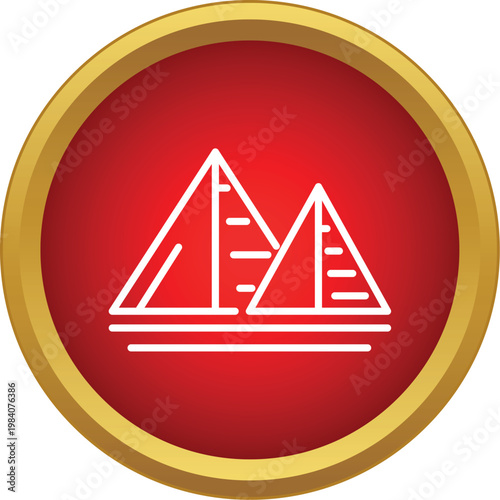 Giza pyramids line icon representing ancient egyptian history and travel