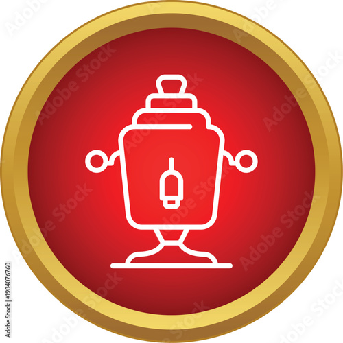 Samovar icon depicting traditional russian tea and hospitality