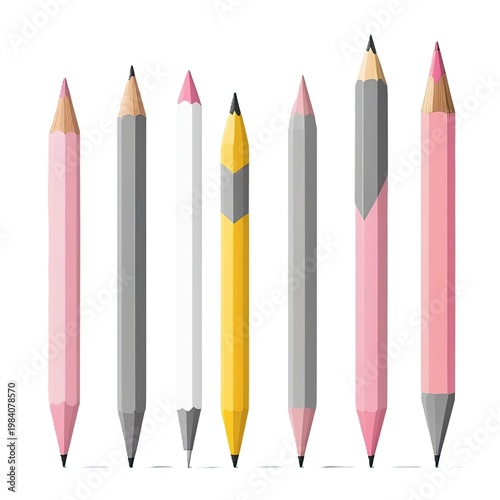 Essential School Pencils: A Versatile Clip Art Collection for Writing and Drawing