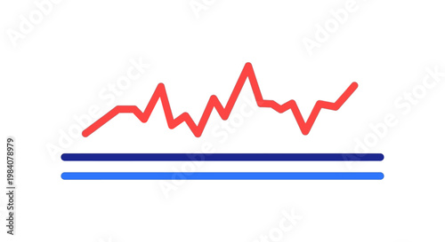 line graph showing data analysis and business growth with a fluctuating financial trend perfect for visualizing market fluctuation and economic indicators for reports.