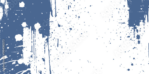 Abstract blue paint splatters and brush strokes on a textured surface, creating a dynamic and visually engaging design, showcasing the expressive power of abstract art.