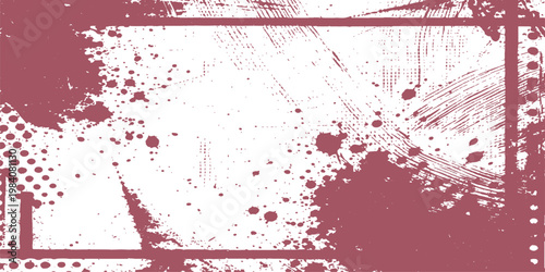 Abstract a visually arresting backdrop of bold textures and abstract elements in a composition of grunge with splashes of red color. capturing the essence of raw beauty and artistic expression.