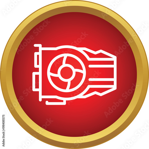 Graphics processing unit icon illustrating powerful computer hardware for digital tasks