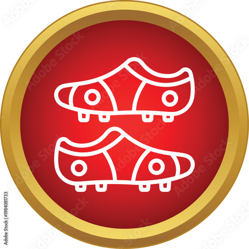 Soccer football cleats vector icon representing sports and athletic gear