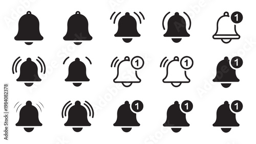 Notification bell icon variations.