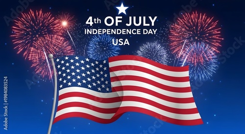 Spectacular 4th of july fireworks celebrating happy independence day usa with patriotic pride