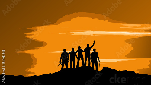 sunset over the desert