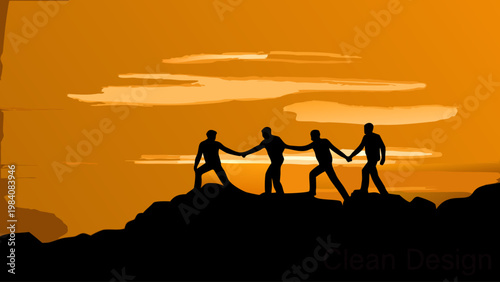 silhouette of a man on the top of the mountain