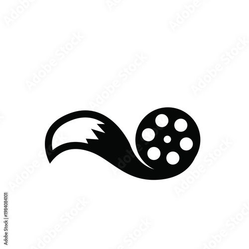 Fox Tail and Film Reel Creative Logo Design