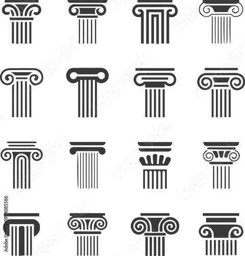 column architectural capitals doric ionic corinthian icons